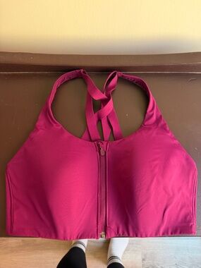 lululemon Energy Zip-Front Bra, high support in chilled grape